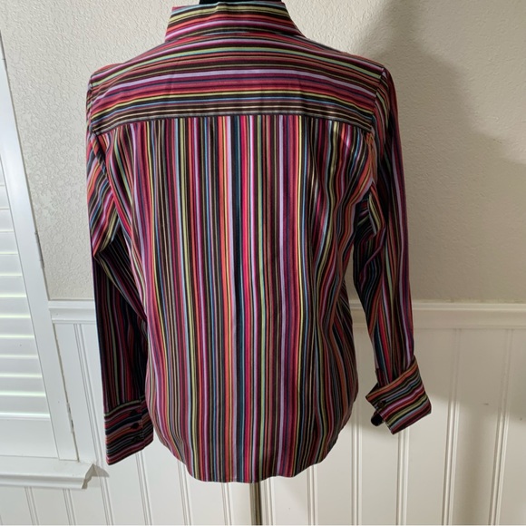 Geoffrey Beene multiple colored blouse shirt top - Picture 2 of 7
